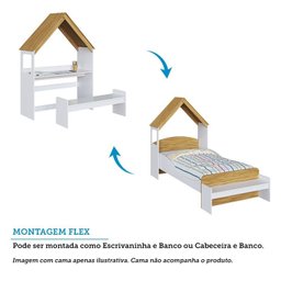 Escrivaninha Infantil Montessoriana Casinha 100% Mdf Petra Espresso Móveis - 4