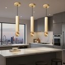 Ver imagem 4 de Kit 2 Luminárias Pendentes Cilindro Tubo de Madeira Maciça 1 Metro E27 Lustre Cor Natural Moderno