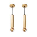 Ver imagem 1 de Kit 2 Luminárias Pendentes Cilindro Tubo de Madeira Maciça 1 Metro E27 Lustre Cor Natural Moderno