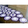 Caminho de Crochê Linha Cléa 1,55m - Branco e Roxo Arte & Tear caminho de mesa - 1