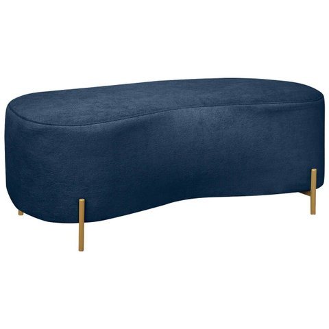 Puff Recamier Orgânico Maitê 1mt Quarto Loja Bouclê Azul Marinho