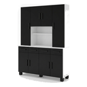Ver imagem 3 de Cozinha Modulada Master 8 Portas 4 Gavetas Branco Preto Formimóveis