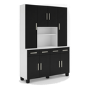 Ver imagem 2 de Cozinha Modulada Master 8 Portas 4 Gavetas Branco Preto Formimóveis