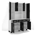 Ver imagem 4 de Cozinha Modulada Master 8 Portas 4 Gavetas Branco Preto Formimóveis