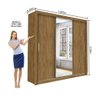 Guarda-Roupa Casal Isabela 3 Portas de Correr com Espelho 4 Gavetas - Carioca Móveis - 3