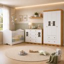 Ver imagem 3 de Quarto Bebê Completo Berço 3 em 1/Guarda-Roupa 4 Portas/Cômoda 4 Gavetas Vicente Multimóveis