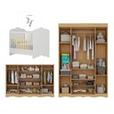 Ver imagem 5 de Quarto Bebê Completo Berço 3 em 1/Guarda-Roupa 4 Portas/Cômoda 4 Gavetas Vicente Multimóveis