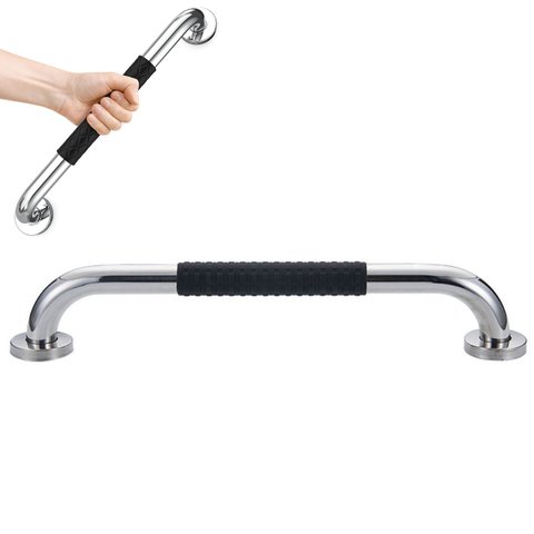 Barra de Apoio Inox 30cm Suporte Antiderrapante Banheiro Box Casa Escada Criança Idoso Gestante Cade