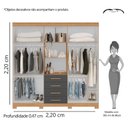 Ver imagem 6 de Guarda Roupa Casal com Espelho 6 Portas 4 Gavetas Virtus