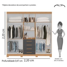 Guarda Roupa Casal com Espelho 6 Portas 4 Gavetas Virtus - 6 Guarda Roupa Casal com Espelho 6 Portas 4 Gavetas Virtus - 6
