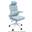 Ver imagem 2 de Cadeira Escritorio Presidente Ergonomica Verde Agua Premium