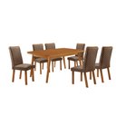Ver imagem 1 de Mesa de Jantar Copper 180 cm Tampo MDF Canto Copo Laminado e 6 Cadeiras Lira