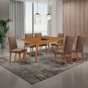 Ver imagem 2 de Mesa de Jantar Copper 180 cm Tampo MDF Canto Copo Laminado e 6 Cadeiras Lira