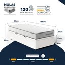 Ver imagem 2 de Cama Box Baú Solteiro com Colchão de Molas Ensacadas Double Comfort 88 x 188 x 62 cm