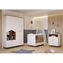 Ver imagem 1 de Quarto de Bebê Berço Cômoda 3 Gavetas Guarda Roupa 4 Portas 4 Gavetas Bala de Goma Espresso Móveis