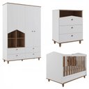 Ver imagem 2 de Quarto de Bebê Berço Cômoda 3 Gavetas Guarda Roupa 4 Portas 4 Gavetas Bala de Goma Espresso Móveis