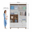 Ver mais imagens de Quarto de Bebê Berço Cômoda 3 Gavetas Guarda Roupa 4 Portas 4 Gavetas Bala de Goma Espresso Móveis