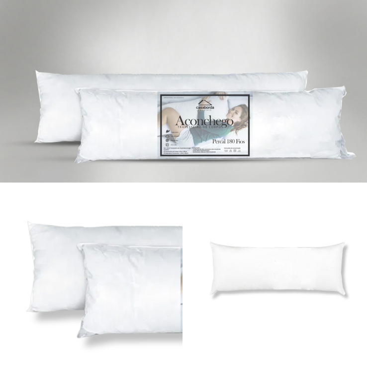 Xuxão travesseiro comprido fronha com zíper fibra siliconada boa noite de sono - 5