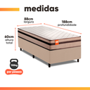 Ver imagem 3 de Cama Box Solteiro Molas Ensacadas Bali 88x188x60cm