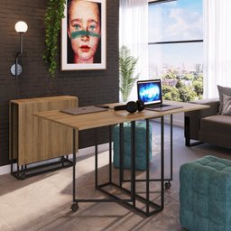 Mesa para Escritório Reunião 4 Lugares Dobrável 142cm  - 1