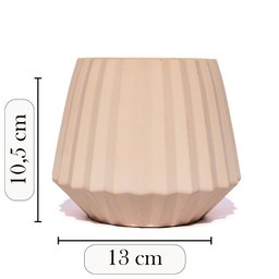 Vaso Decorativo Diamante Artesanal 10,5x13cm em Resina Mineral - Branco - 3