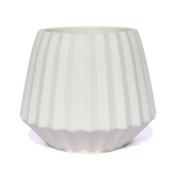 Vaso Decorativo Diamante Artesanal 10,5x13cm em Resina Mineral - Branco - 1