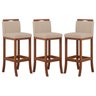 Conjunto 3 Banquetas Altas em Madeira Maciça Londres  - 2