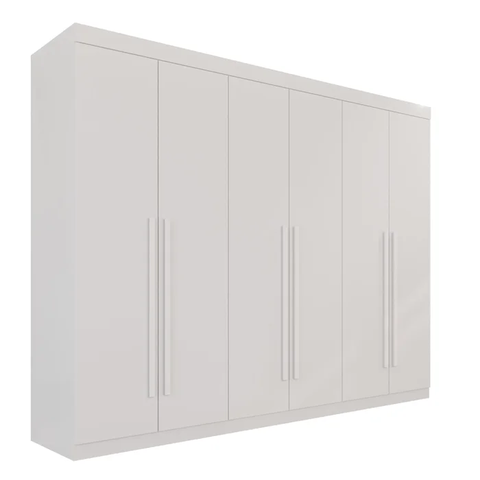 Guarda Roupa Casal 6 Portas 6 Gavetas Gramado 100% Mdf Valverde Moveis Branco