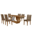 Ver imagem 2 de Mesa para Sala de Jantar Alvorada 180cm Mdf Tampo Laminado Canto Copo e 6 Cadeiras Liz