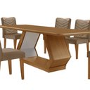 Ver imagem 7 de Mesa para Sala de Jantar Alvorada 180cm Mdf Tampo Laminado Canto Copo e 6 Cadeiras Liz