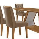 Ver mais imagens de Mesa para Sala de Jantar Alvorada 180cm Mdf Tampo Laminado Canto Copo e 6 Cadeiras Liz