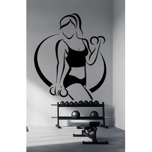 Adesivo de Parede Musculação Mod04:83 X 100 Cm