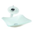 Ver imagem 2 de Gabinete de Vidro 60cm Cuba Chanfrada Branco + Torneira Cascata - Dahora