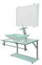 Ver imagem 1 de Gabinete de Vidro 60cm Cuba Chanfrada Branco + Torneira Cascata - Dahora