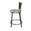 Ver imagem 5 de Jogo 4 Banqueta Baixa Para Cozinha Ratan Cappuccino Preta Estofado Floral Floral