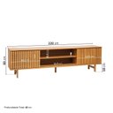 Ver imagem 5 de Rack para TV até 75 Polegadas 220cm em Madeira Maciça Porta Ripada Magna Cabecasamadeiraoriginals