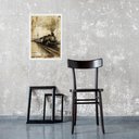 Ver imagem 1 de Quadro Decorativo Trem Maria Fumaça Retrô 33x24cm:moldura Branca