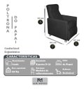 Ver imagem 3 de Poltrona Cadeira do Papai Reclinável Confortavel Veludo:Preto/Liso