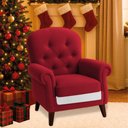Ver imagem 3 de Poltrona Natalina Papai Noel North Pole Suede Vermelho