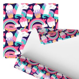 Papel de Parede Adesivo Unicórnio Arco-íris Comida 2,80m - 1