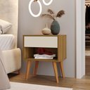 Ver imagem 1 de Mesa de Cabeceira 100% MDF 1 Gaveta 1 Nicho Pés Palito Vivare