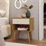 Mesa de Cabeceira 100% MDF 1 Gaveta 1 Nicho Pés Palito Vivare - 1