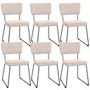 Ver imagem 1 de Kit 06 Cadeiras Decorativas Para Sala De Jantar Allana L02 Suede Bege - Lyam Decor