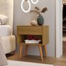 Mesa de Cabeceira 100% MDF 1 Gaveta 1 Nicho Pés Palito Vivare - 1