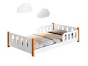 Ver imagem 2 de Cama Montessoriana Infantil com Grade de Proteção Camila Branco com 2 Luminárias e Colchão - Divalot