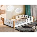 Ver imagem 1 de Cama Montessoriana Infantil com Grade de Proteção Camila Branco com 2 Luminárias e Colchão - Divalot