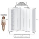 Ver imagem 3 de Guarda Roupa Modulado Roupeiro de Canto L 6 Portas 6 Gavetas 4 Prateleiras Versatille