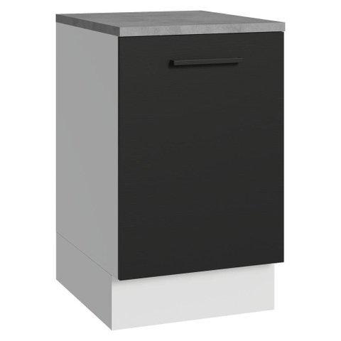 Balcão de Cozinha 50cm 1 Porta Branco/preto Agata Madesa