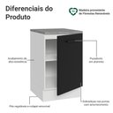 Ver imagem 3 de Balcão de Cozinha 50cm 1 Porta Branco/preto Agata Madesa