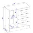 Ver imagem 2 de Cômoda Sapateira 1 Porta 4 Gavetas Montevidéu Cinamon Touch Off White Demóbile